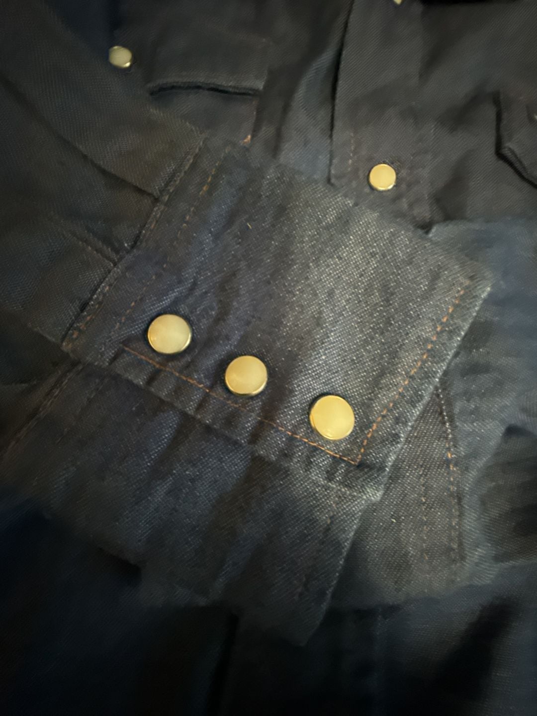 Wrangler Western Long Sleeve Snap Work Shirt, Dark Blue Chambray, XLT/XGA/TGL 4