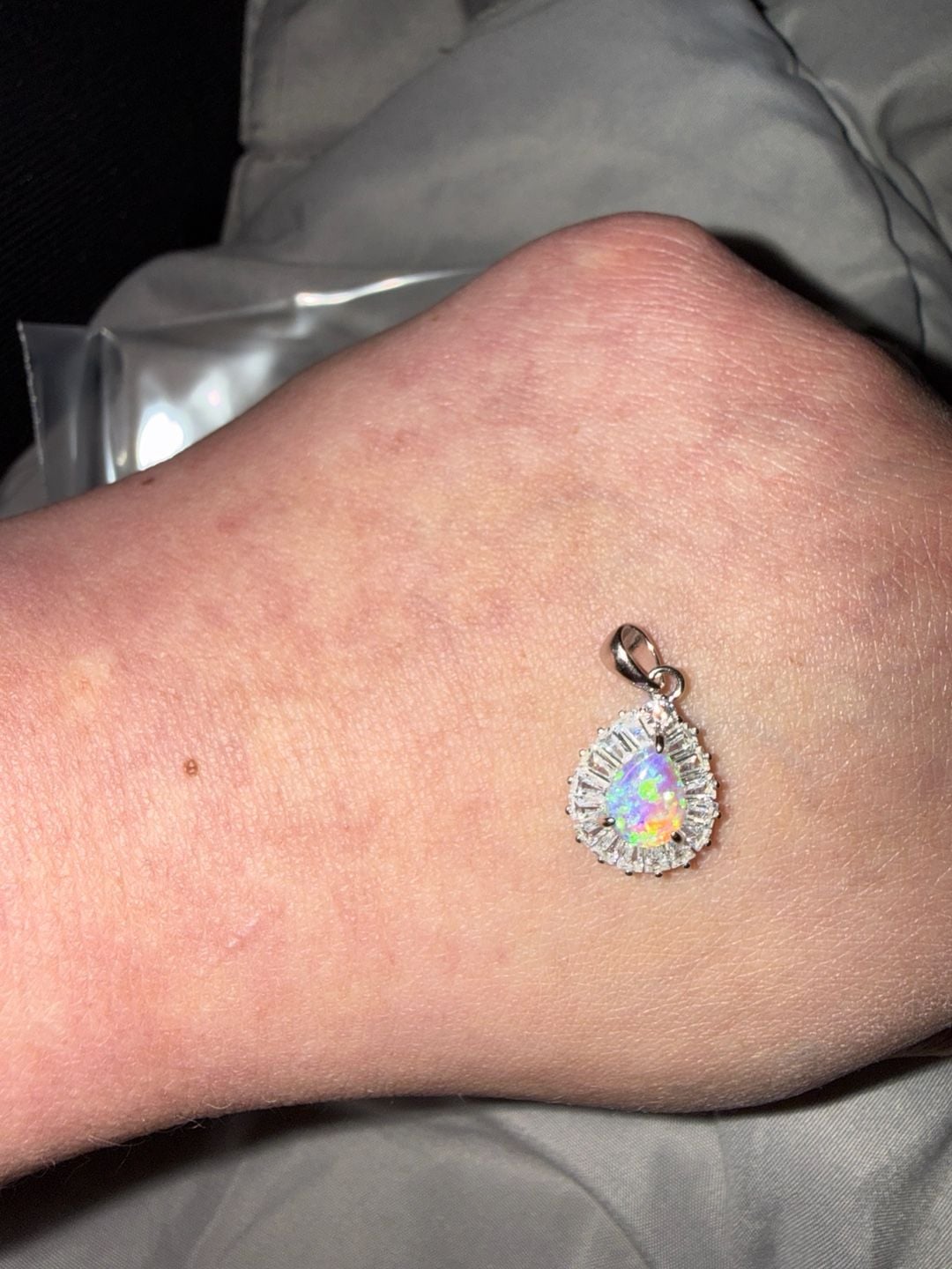 Handmade Opal Charm Pendant Necklace in Sterling Silver 4