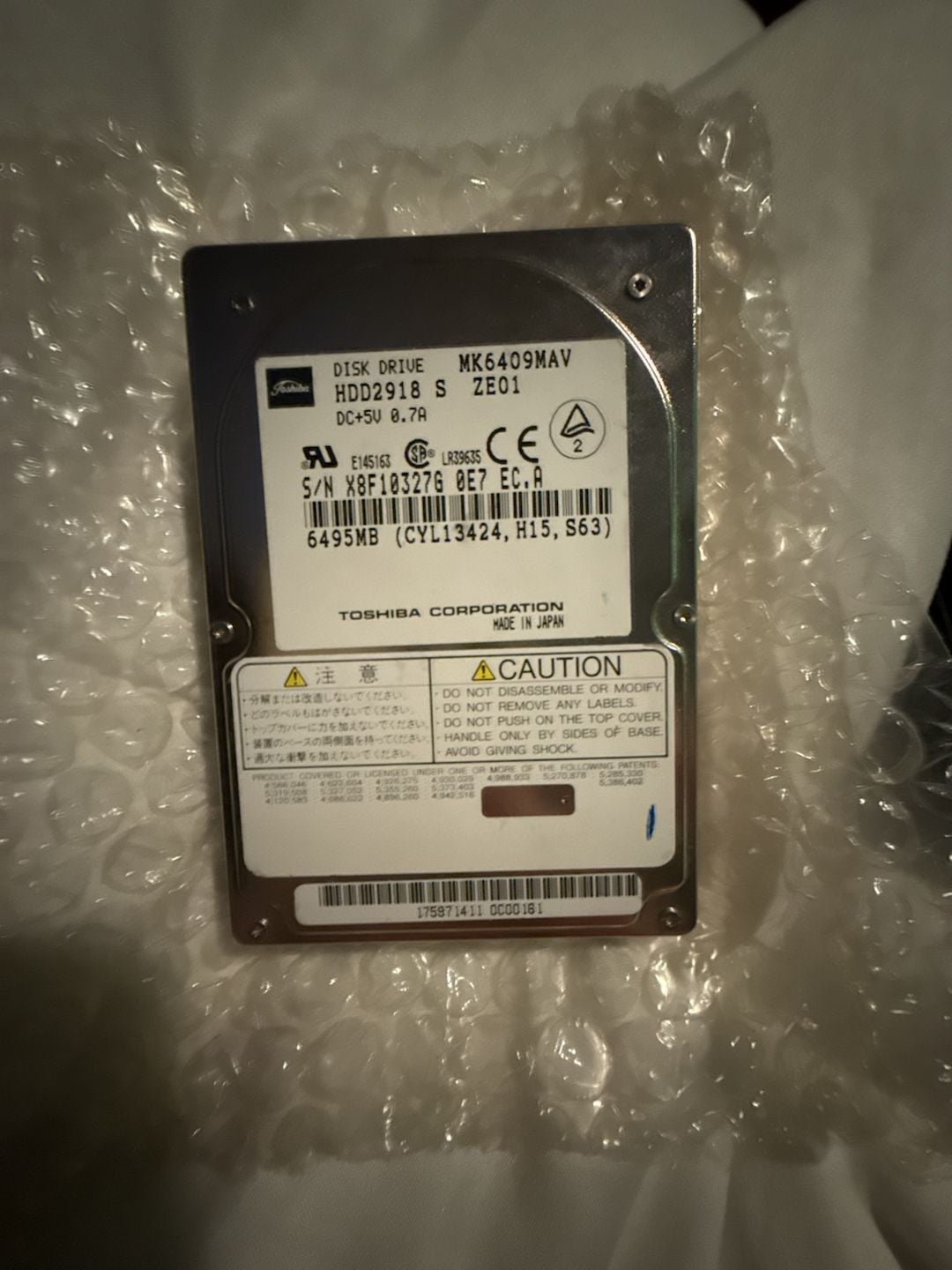 Toshiba MK6014MAP HDD2144 6.0GB Hard Drive UDMA66 1