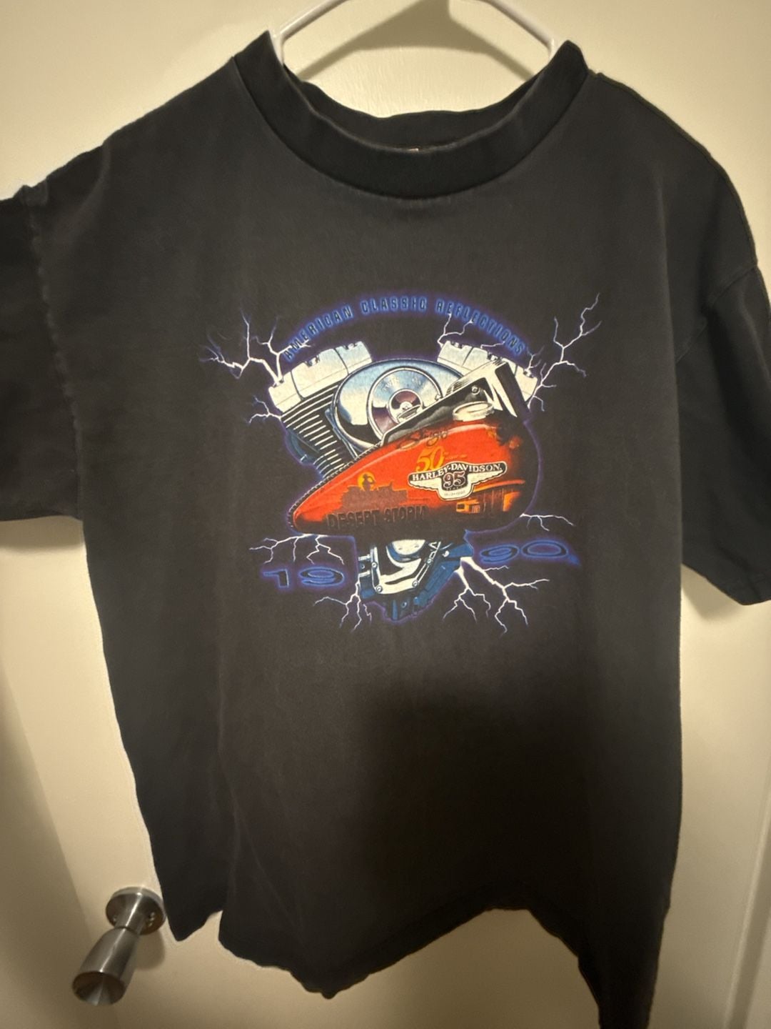 Vintage 1998 Harley-Davidson Desert Storm Motorcycle Graphic T-Shirt XL McGuire Walnut Creek California 2