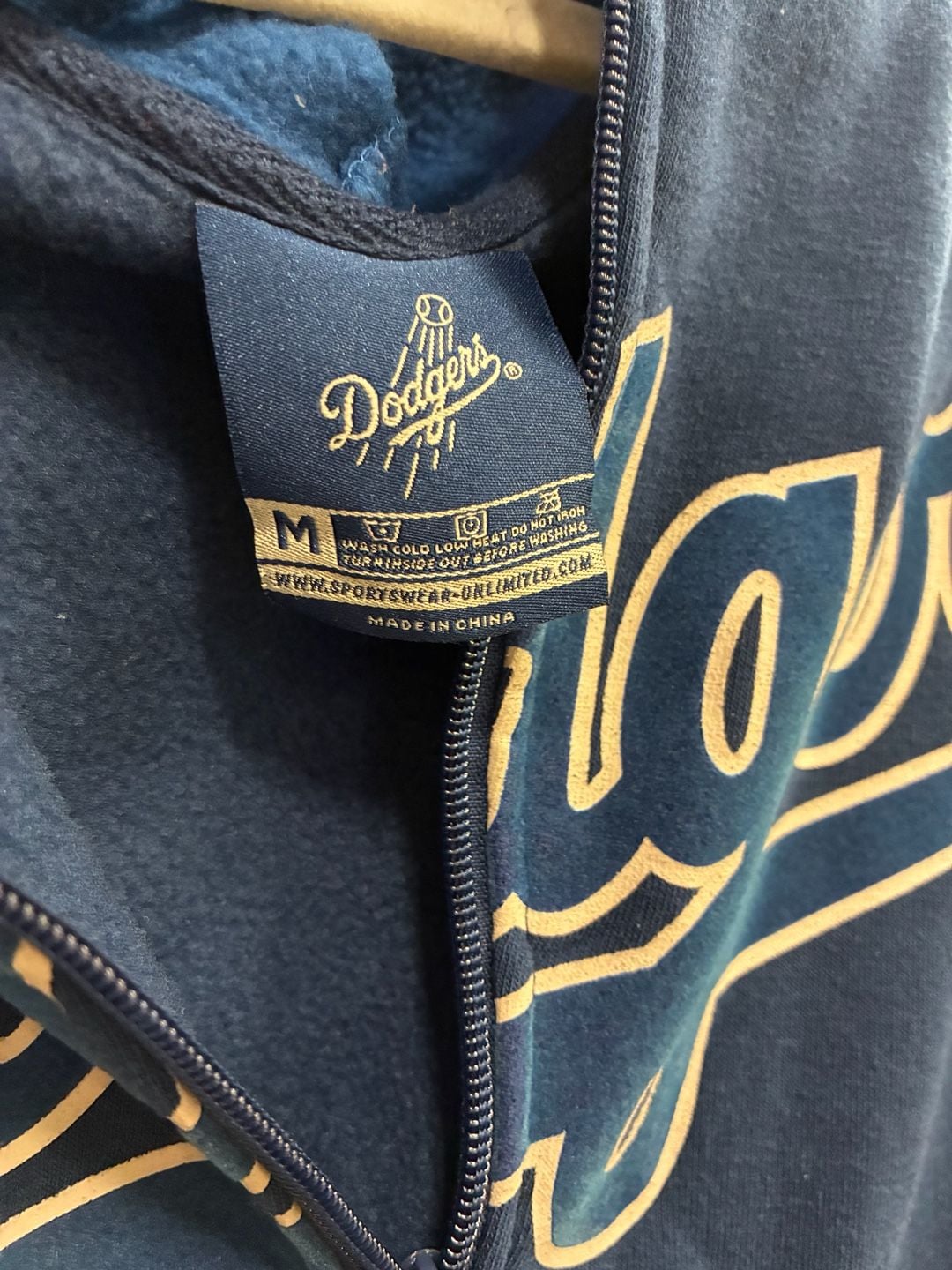 Los Angeles Dodgers Zip Up Hoodie Sweatshirt Medium 3