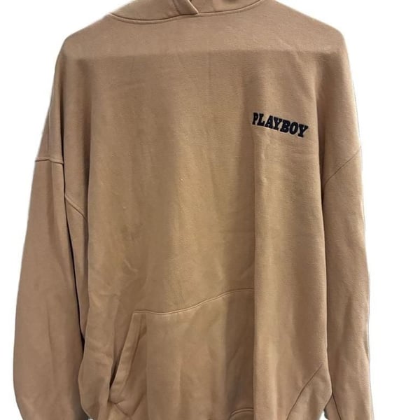 Playboy x Missguided Beige Graphic Pullover Hoodie