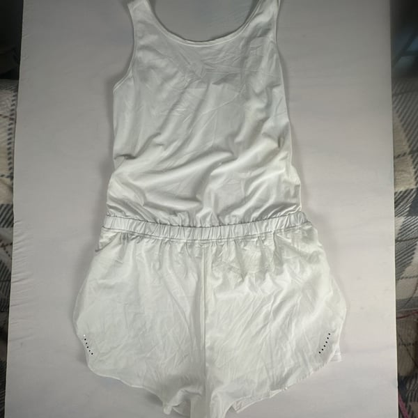 Halara White Athleisure Open-Back Tank Romper XL#1077