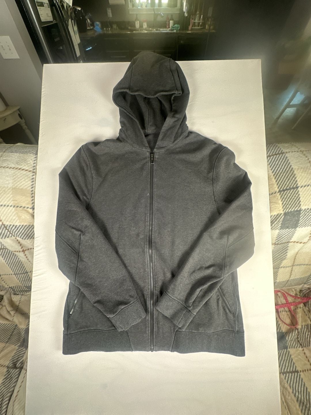 Lululemon Men's Charcoal Gray Full Zip Hoodie with Zipper Pockets#1078 2