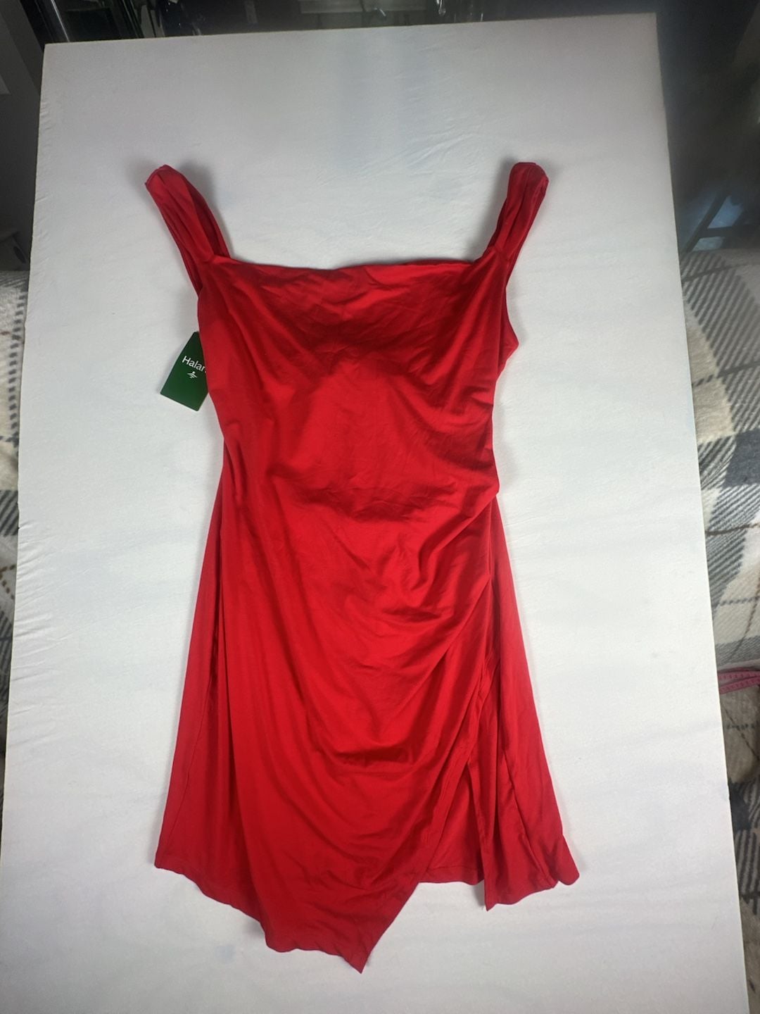 Halara Red Asymmetrical Tie-Back Dress #1079 2