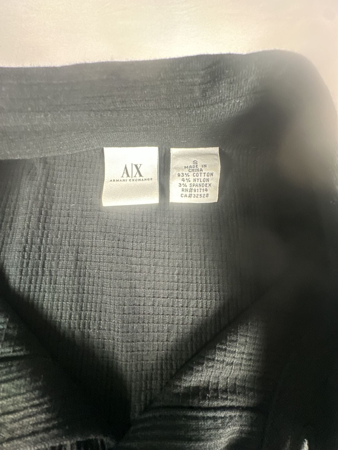 Armani Exchange Men's Black Textured Short Sleeve Button-Up Shirt#1081 4