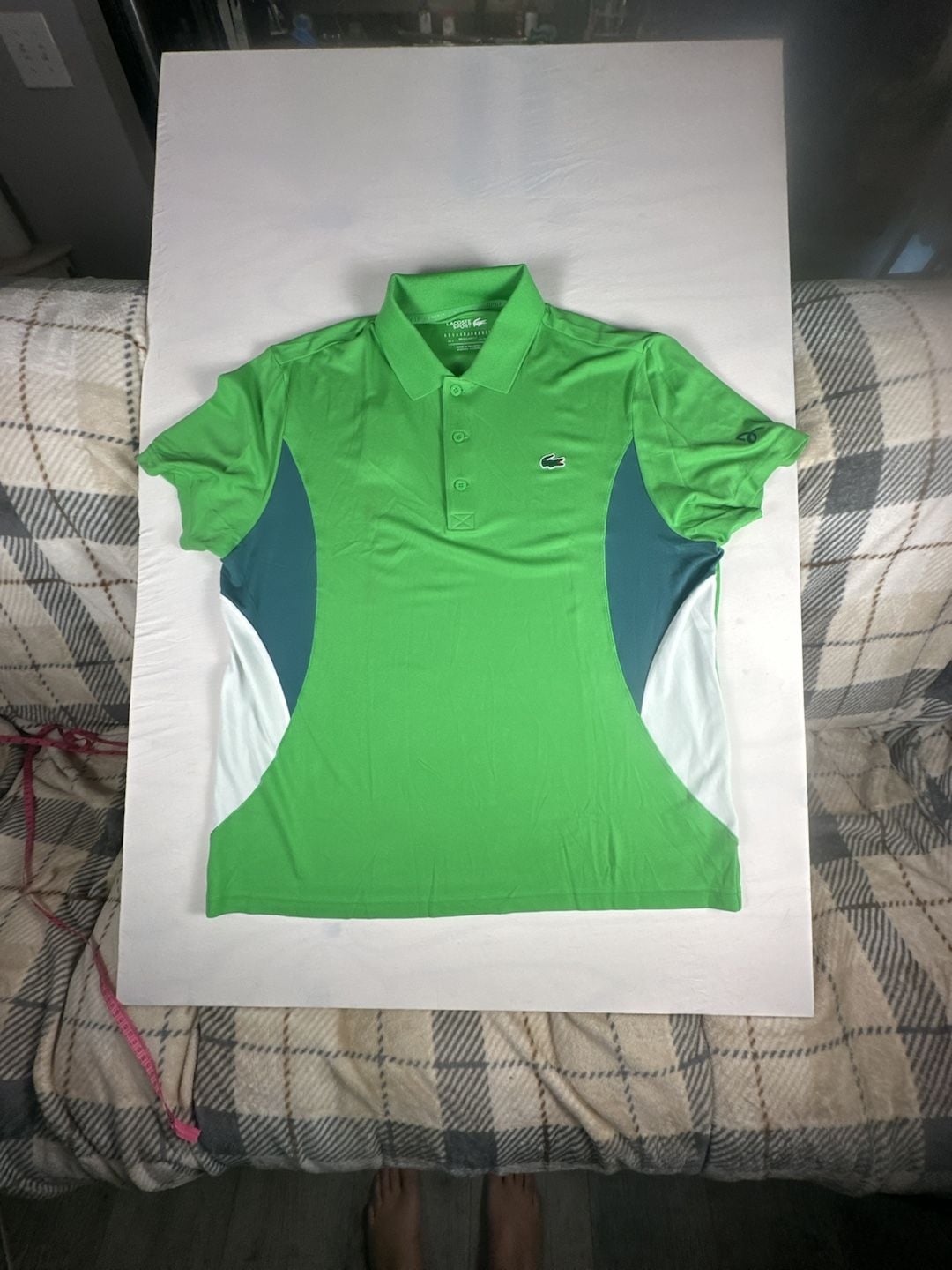 Lacoste Sport Novak Djokovic Regular Fit Tennis Polo Shirt Green XXL FR 7#1085 2