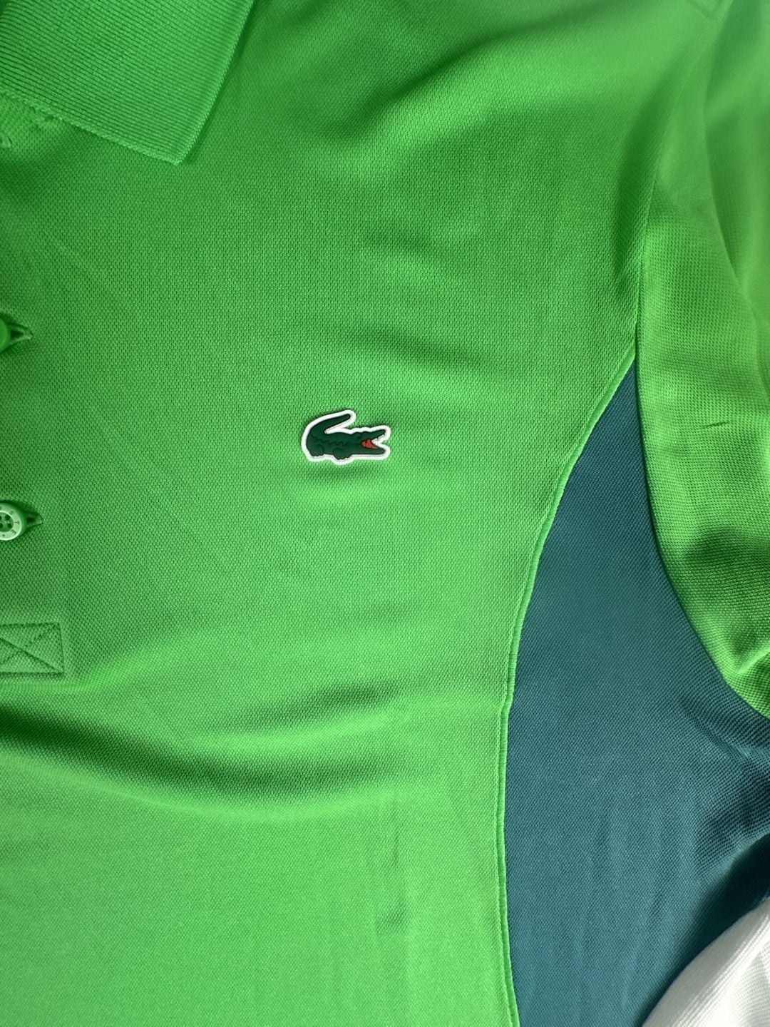 Lacoste Sport Novak Djokovic Regular Fit Tennis Polo Shirt Green XXL FR 7#1085 3