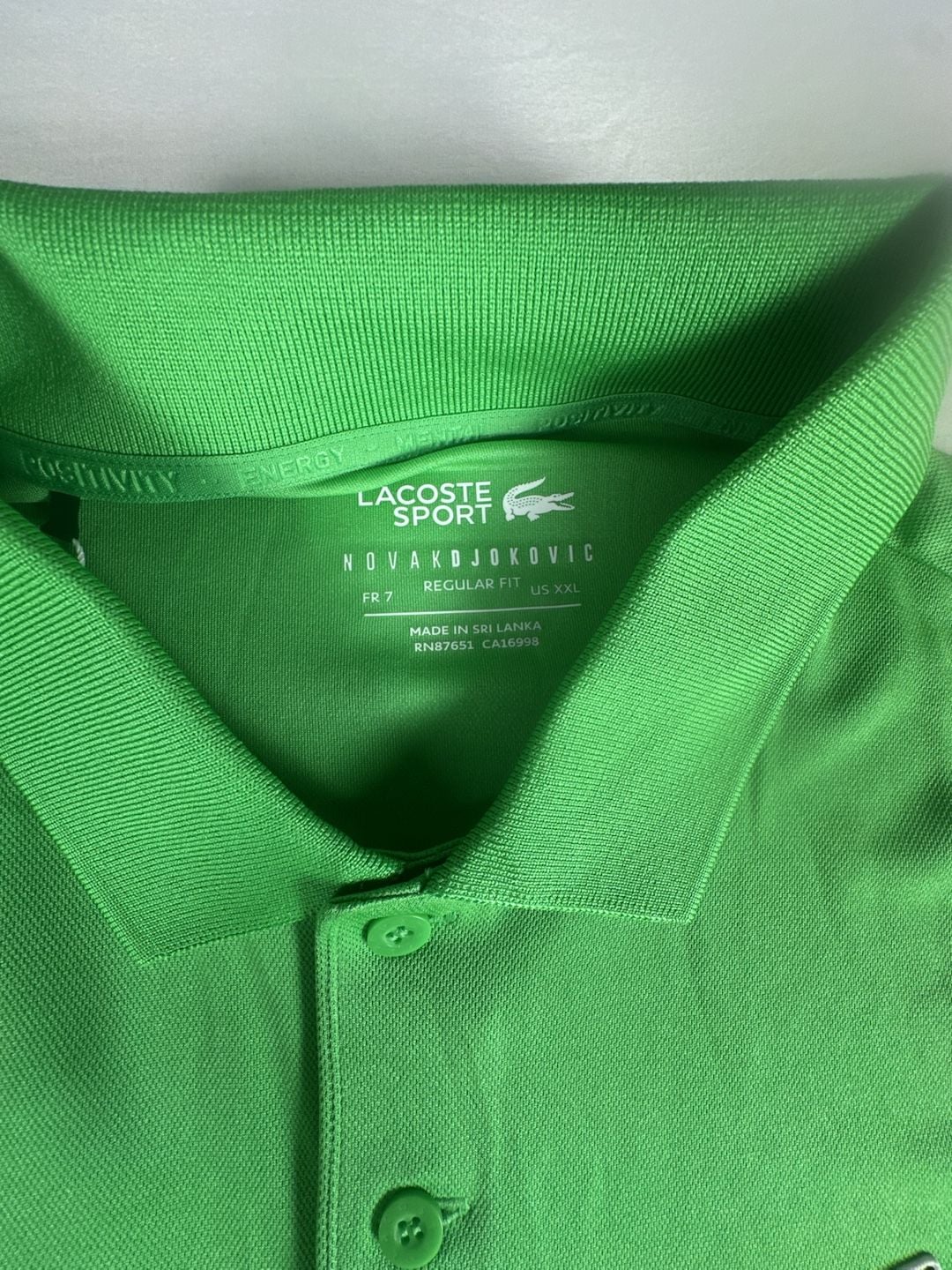 Lacoste Sport Novak Djokovic Regular Fit Tennis Polo Shirt Green XXL FR 7#1085 5