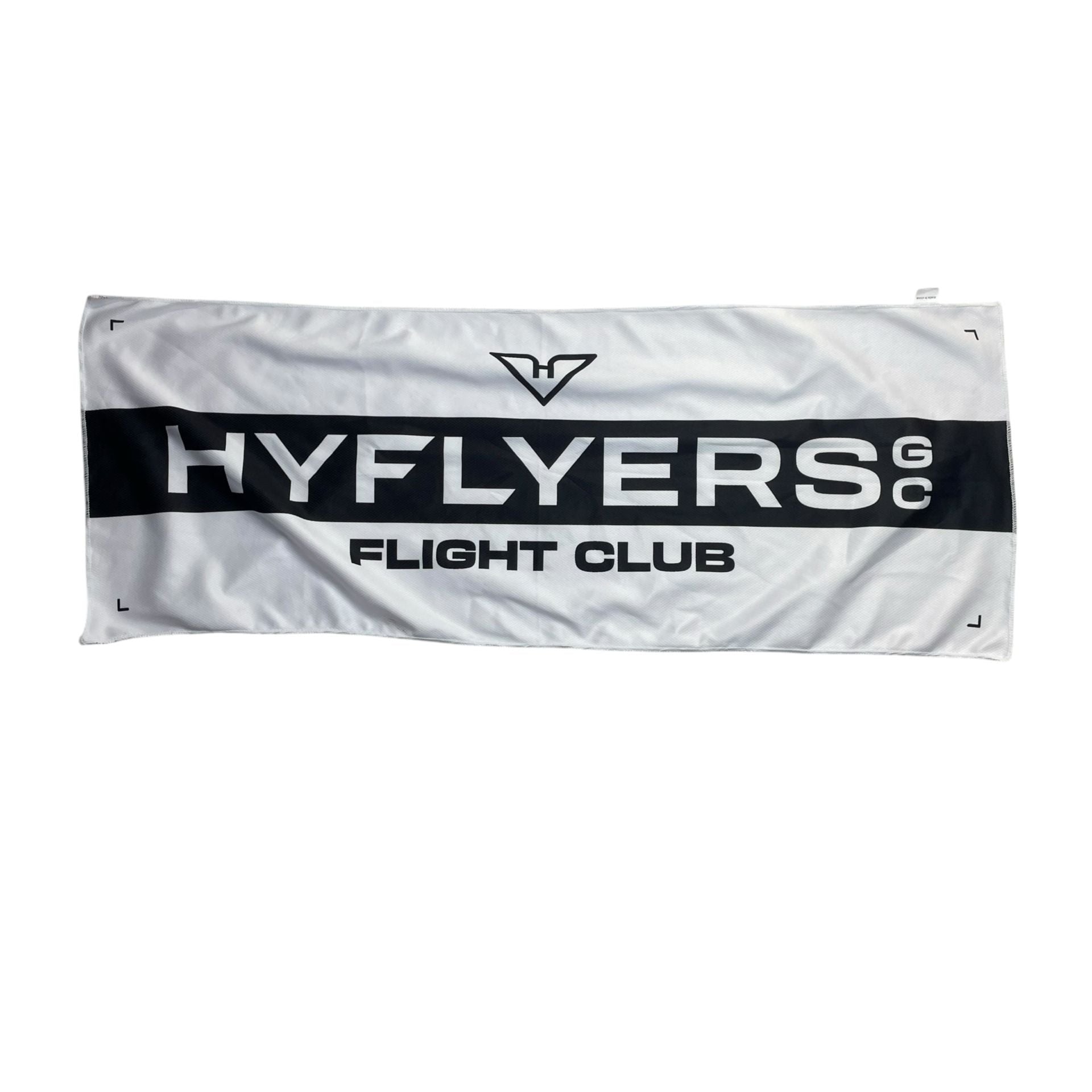 HyFlyers GC Flight Club Golf Cooling Towel White Black 30x11 LIV Golf 1