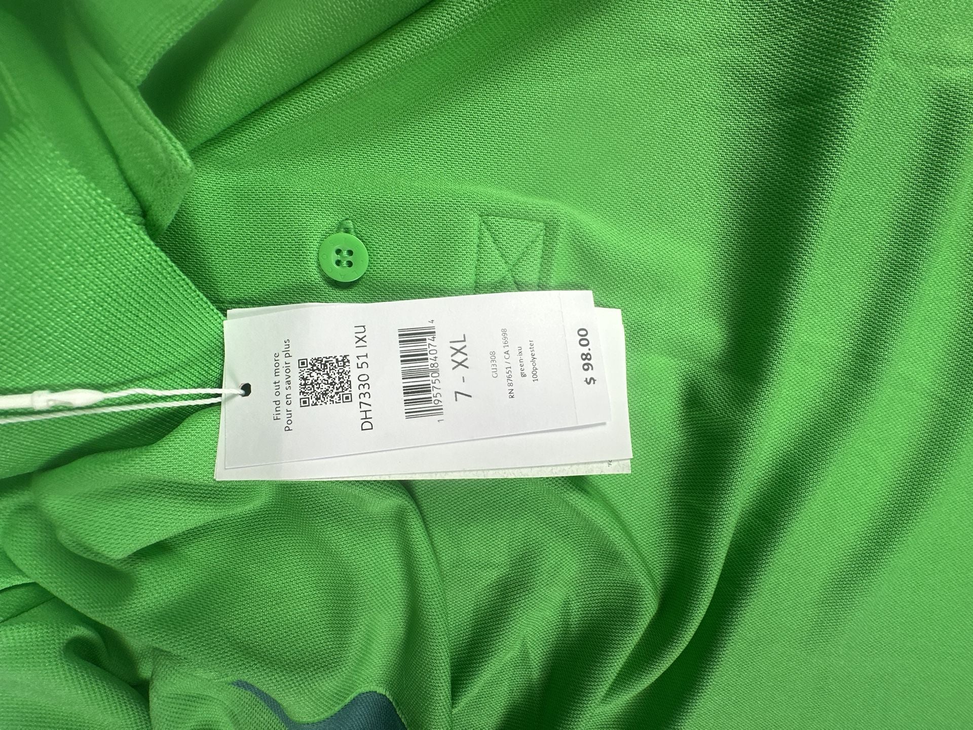 Lacoste Sport Novak Djokovic Regular Fit Tennis Polo Shirt Green XXL FR 7#1085 8