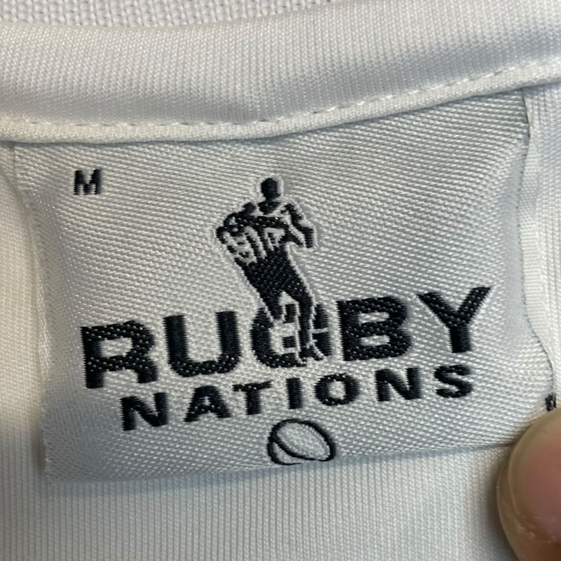 Rugby Nations Scotland Thistle Polo Shirt Men’s Medium White Navy 6