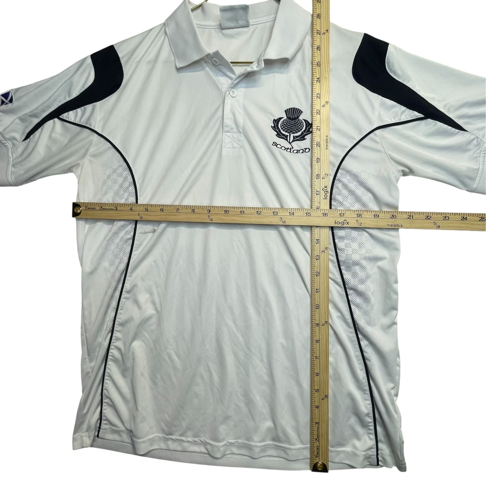 Rugby Nations Scotland Thistle Polo Shirt Men’s Medium White Navy 7