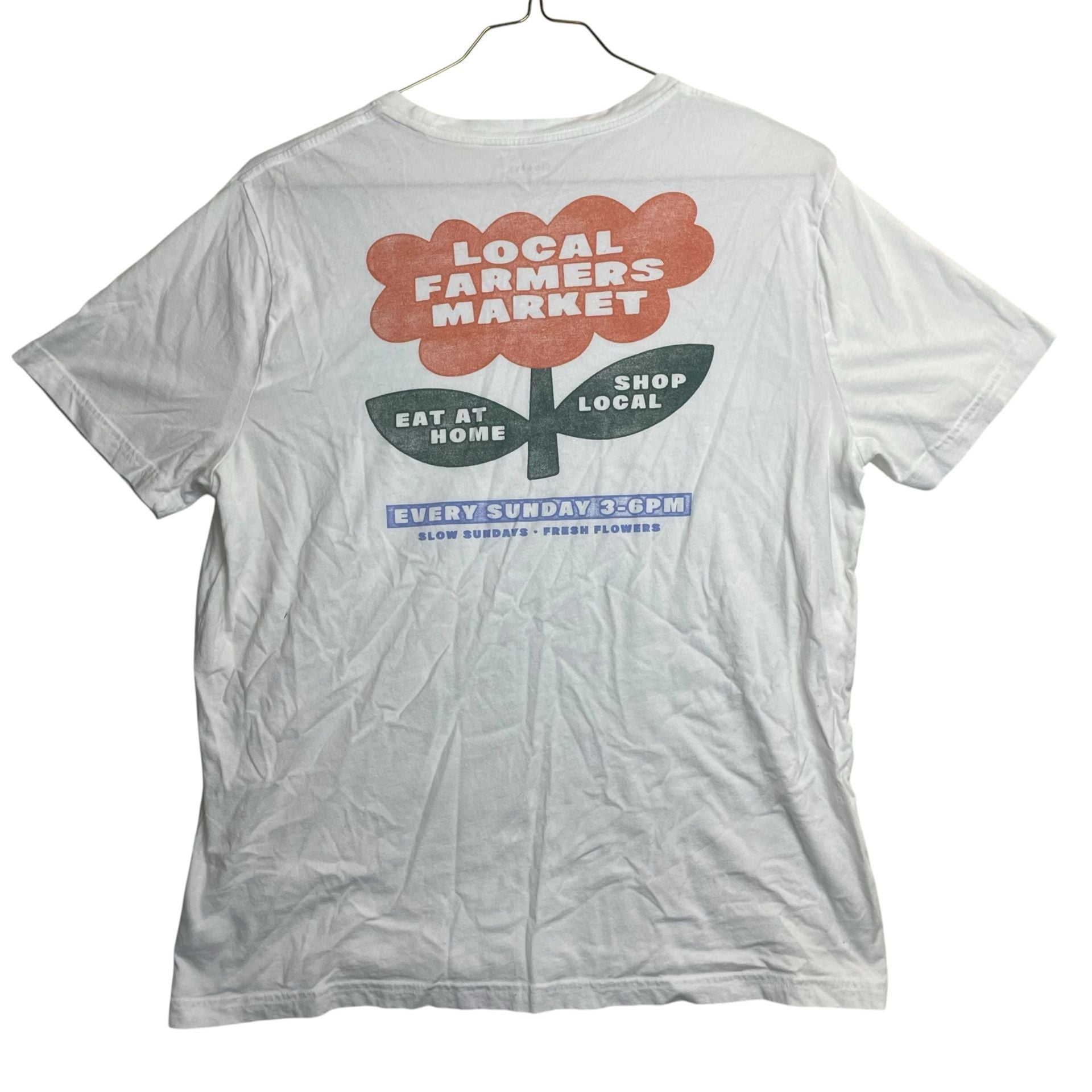 Old Navy Slow Sundays Fresh Flowers Farmers Market Graphic T-Shirt Large 5