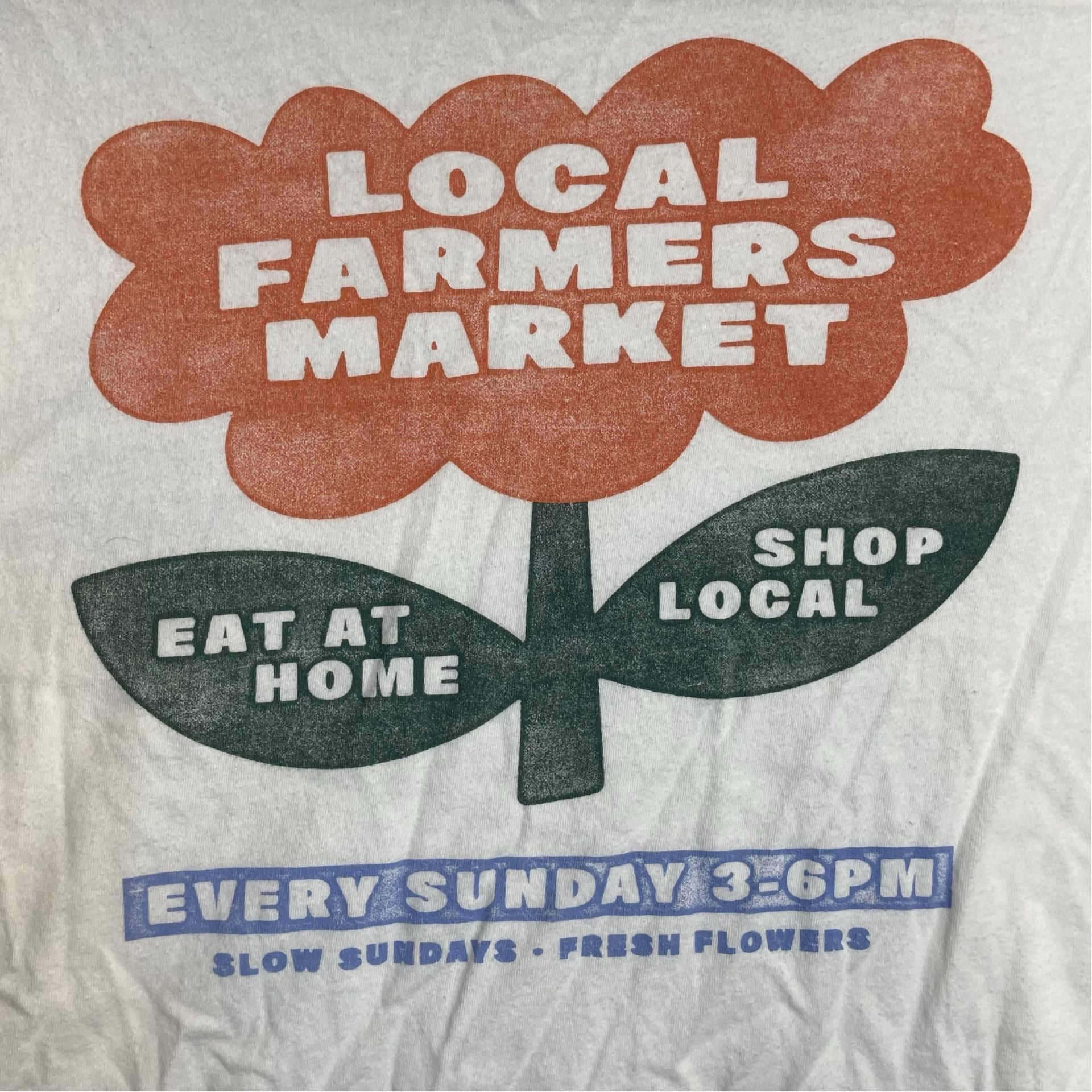 Old Navy Slow Sundays Fresh Flowers Farmers Market Graphic T-Shirt Large 6