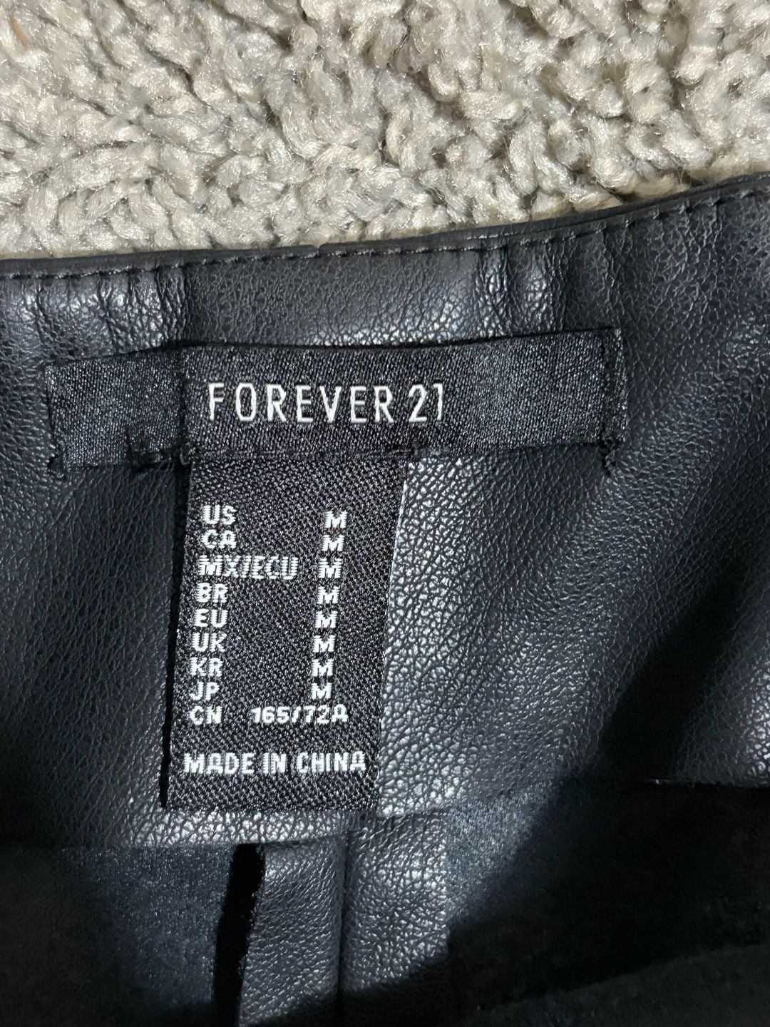Forever 21 Faux Leather Zipper Pocket Mini Skirt Black Size Medium 5