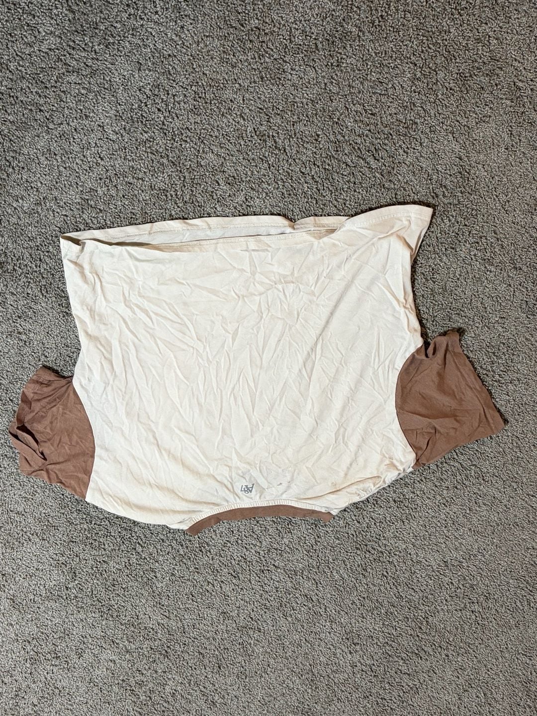 Shein Short Set Kids Beige/Brown Color Block “Positive and Happy” Graphic Tee 5Y 5