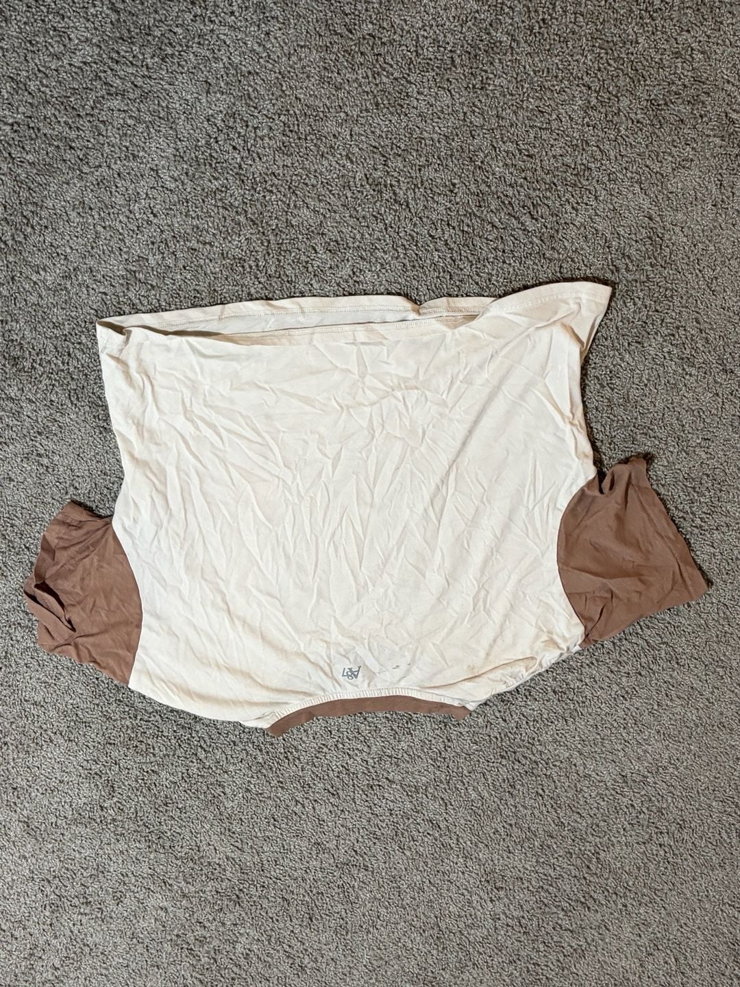 Shein Short Set Kids Beige/Brown Color Block “Positive and Happy” Graphic Tee 5Y 6