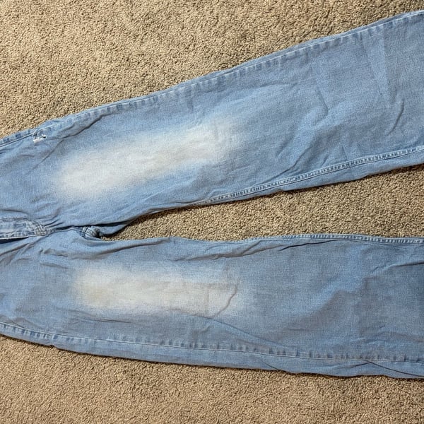 Forever 21 Light Wash Raw Hem Wide Leg Jeans