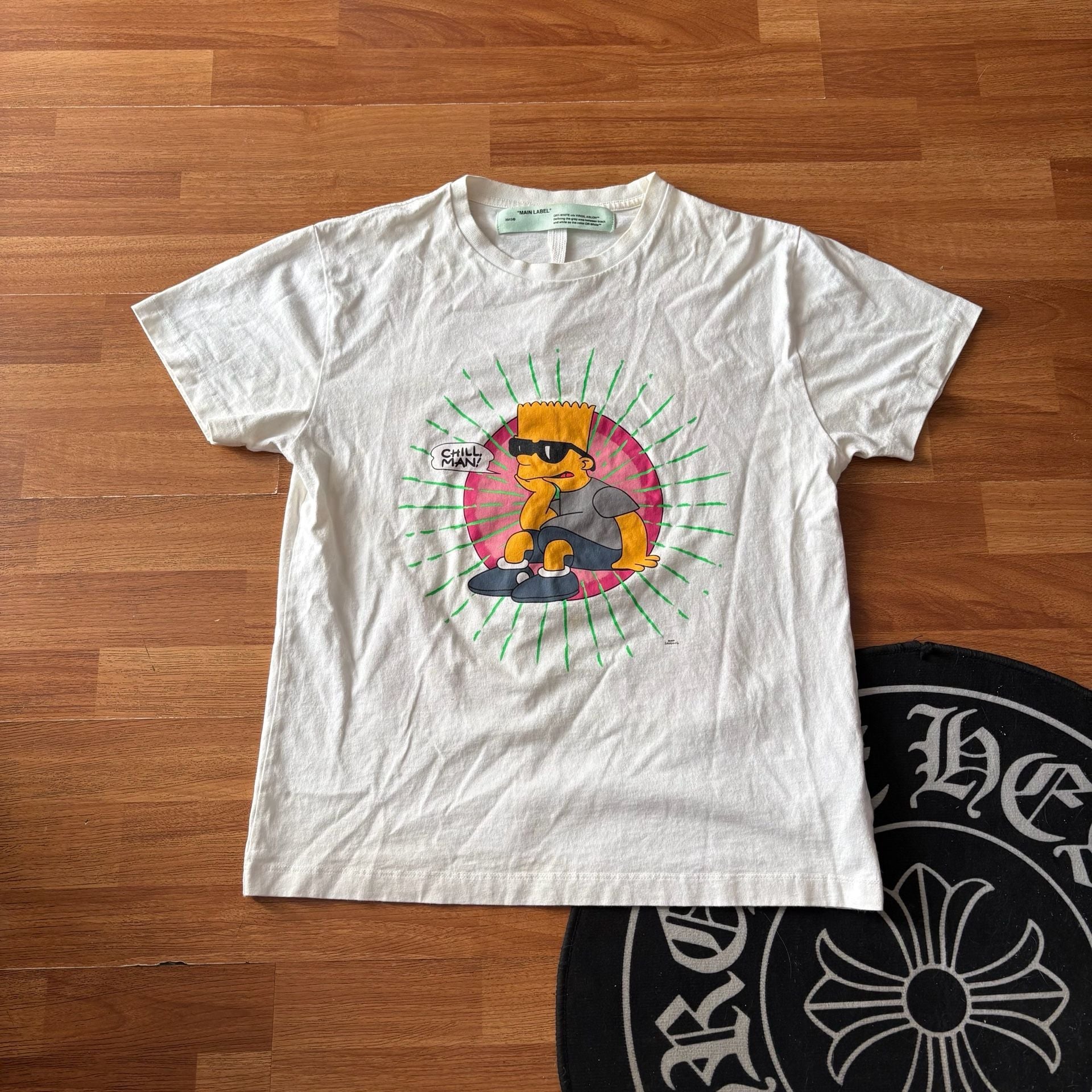 Off-White Bart Simpson Chill Man White T-Shirt 1