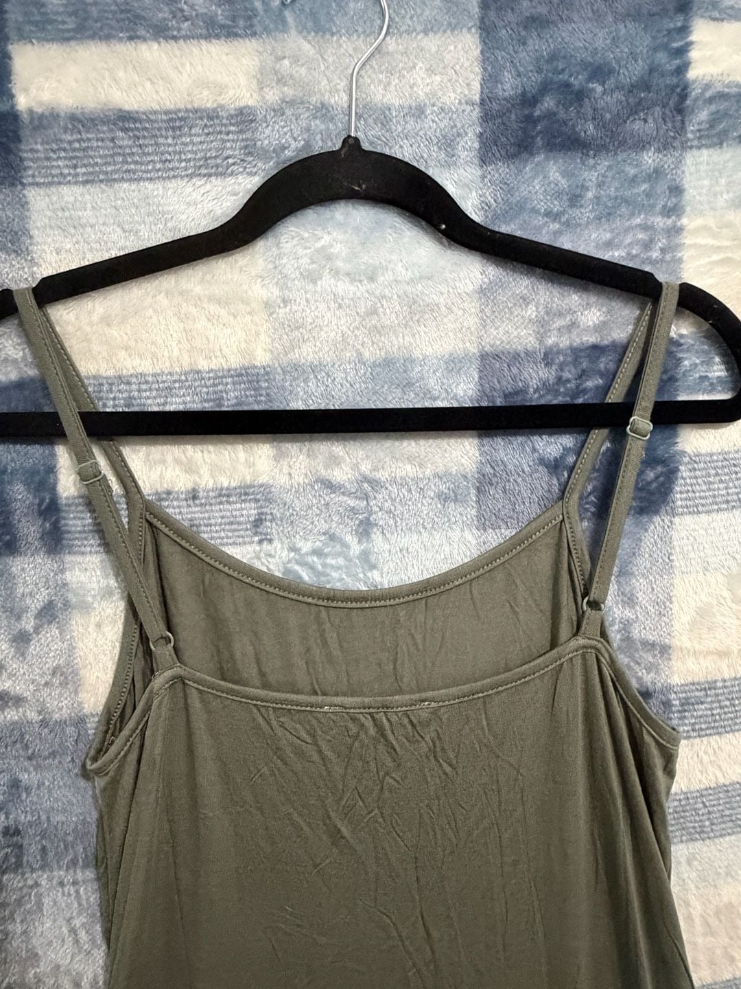 ODDI Ruffle Lace Knit Cami Tank Top Green Dress Extender Slip Liner 7