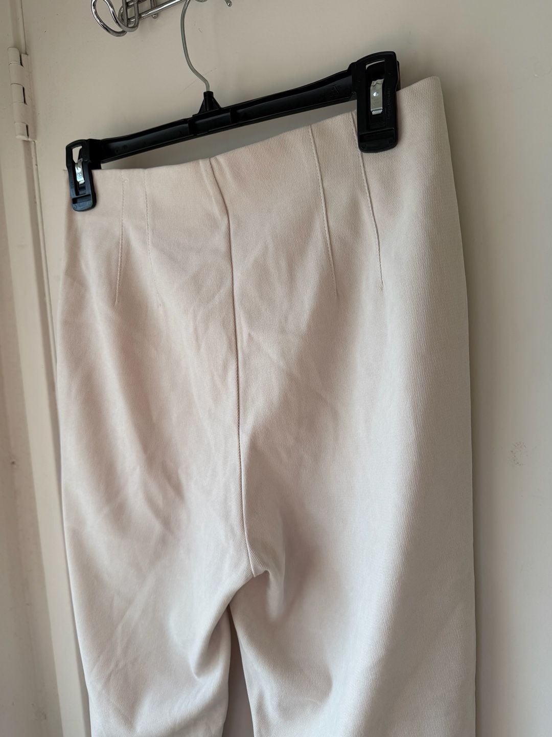 Zara High-Waist Beige Tailored Trousers with Gold Button 7