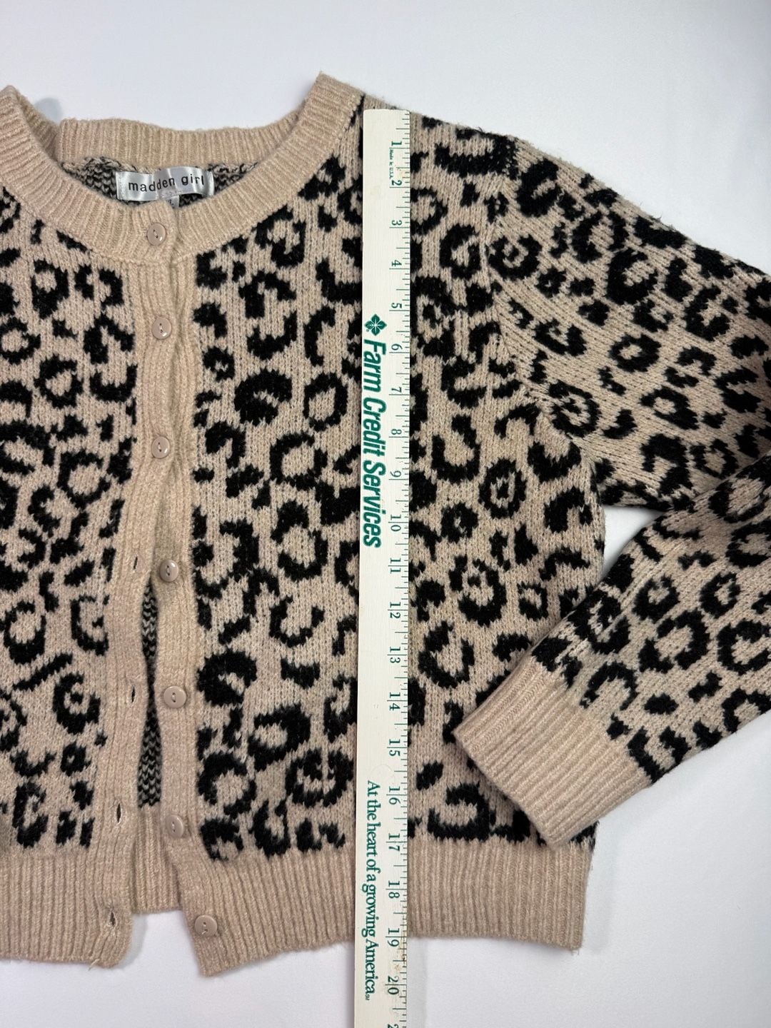 Madden Girl Leopard Print Knit Cardigan Sweater XL 3
