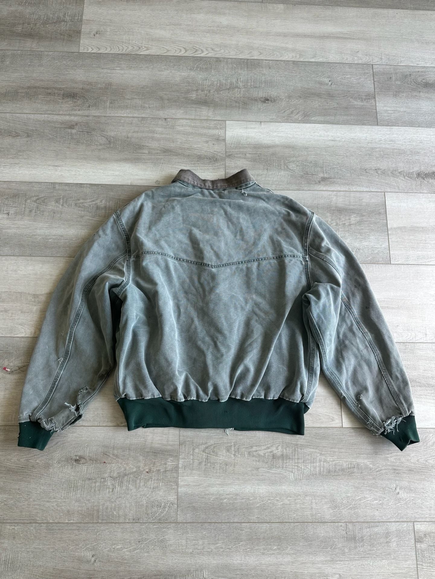 Vintage Carhartt J14 MOS Moss Green Santa Fe Canvas Quilt Lined Jacket 3