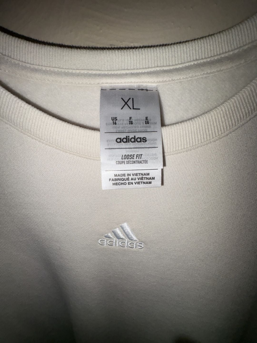 Adidas ALL SZN French Terry 3-Stripes Loose Sweatshirt White XL 3