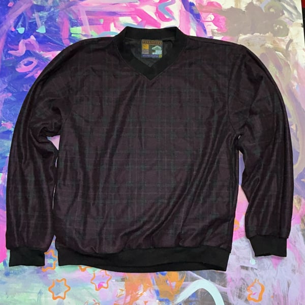 Forrester's Vintage Plaid V-Neck Golf Windbreaker Pullover Size S