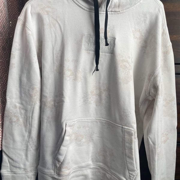 White Floral Print Hoodie