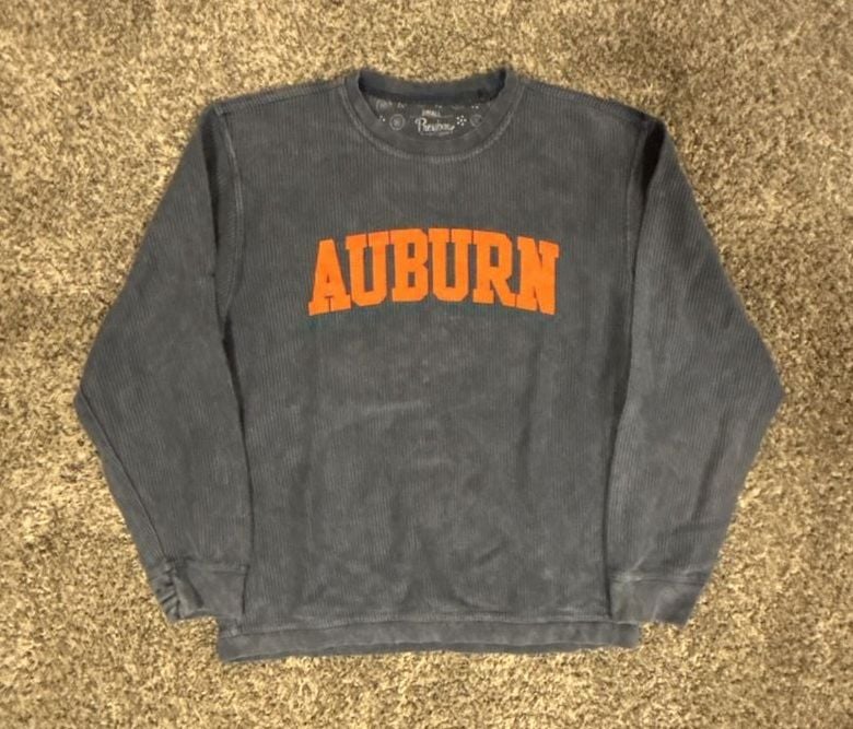 Pressbox Auburn Tigers Comfy Cord Vintage Wash Basic Arch Pullover Sweatshirt 2