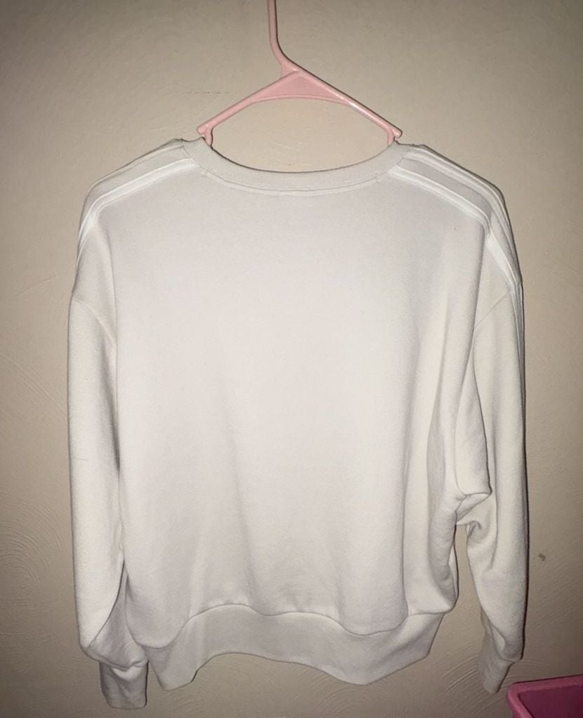 Adidas ALL SZN French Terry 3-Stripes Loose Sweatshirt White XL 4