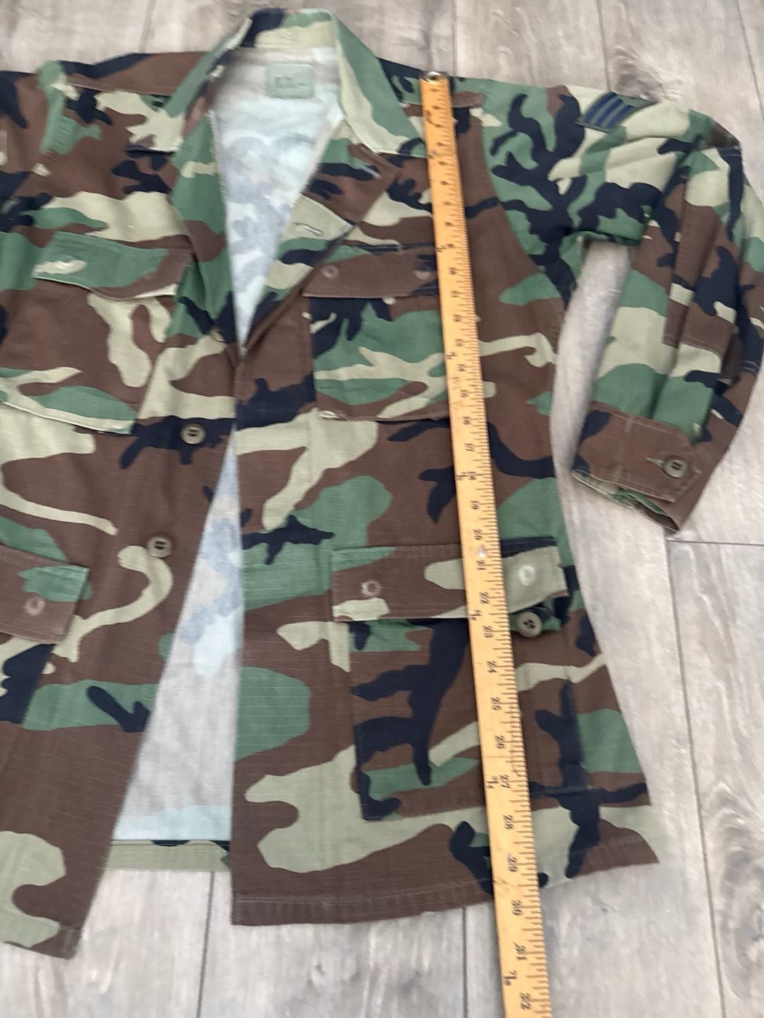 Vintage US Military Woodland BDU Camo Combat Jacket Shirt Small Long 3