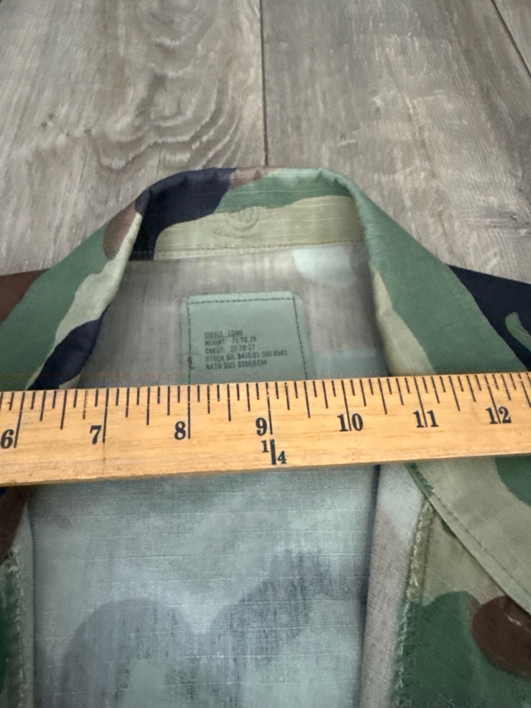 Vintage US Military Woodland BDU Camo Combat Jacket Shirt Small Long 10