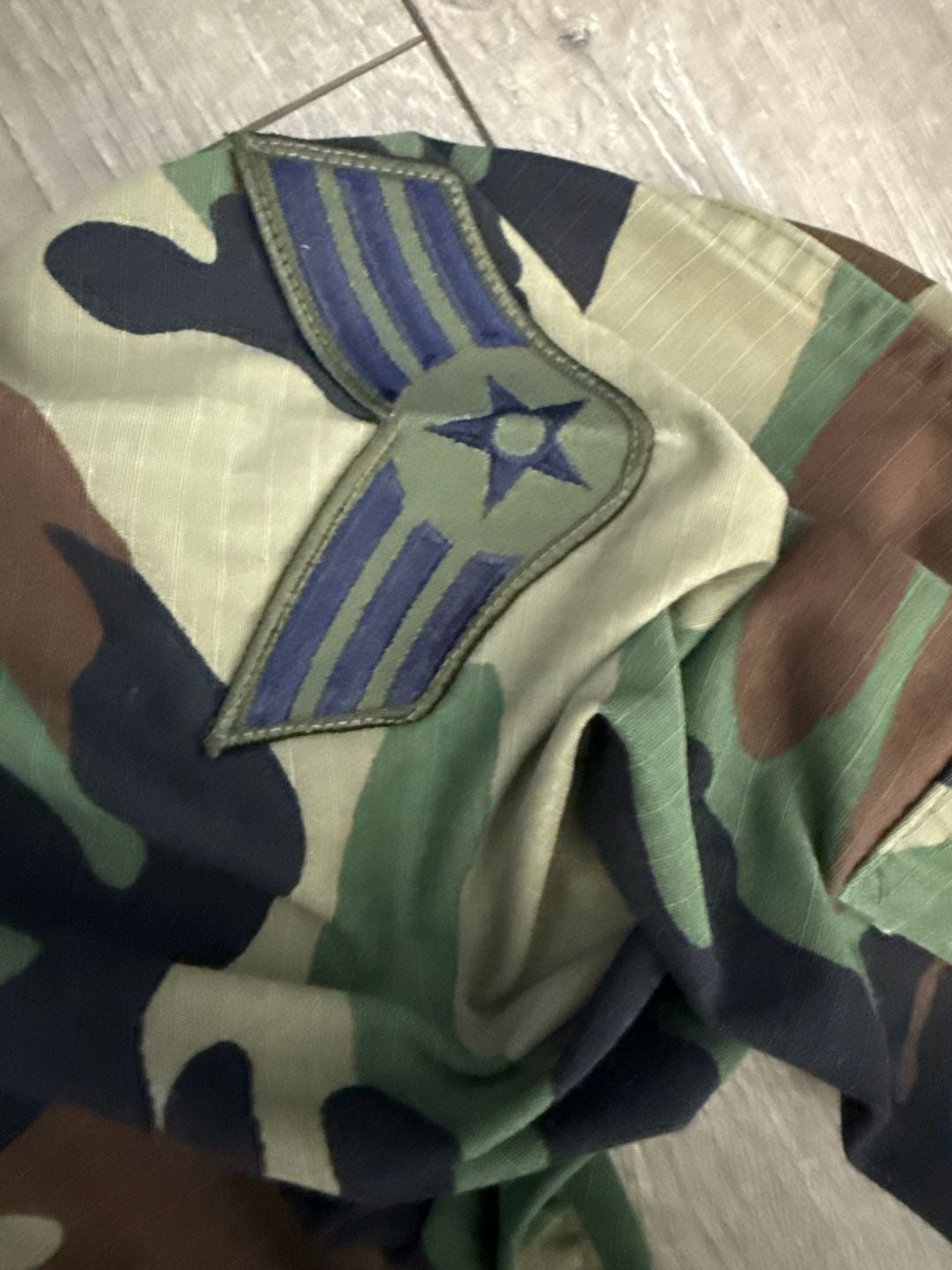Vintage US Military Woodland BDU Camo Combat Jacket Shirt Small Long 11
