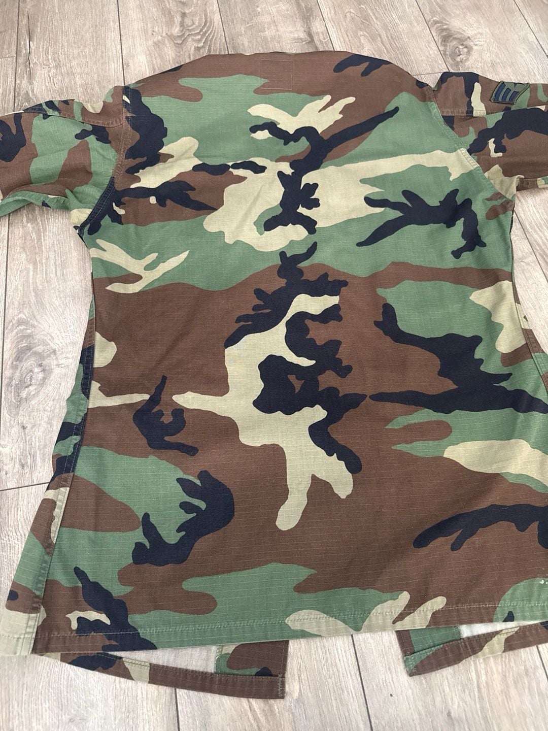 Vintage US Military Woodland BDU Camo Combat Jacket Shirt Small Long 12
