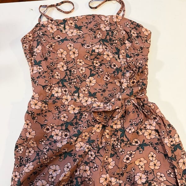 Princess Polly Pink Floral Tie-Front Mini Dress Size US 2