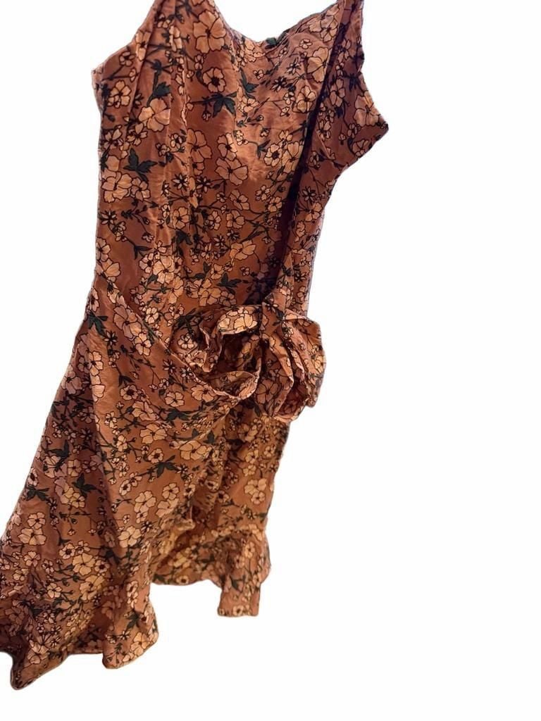Princess Polly Pink Floral Tie-Front Mini Dress Size US 2 4