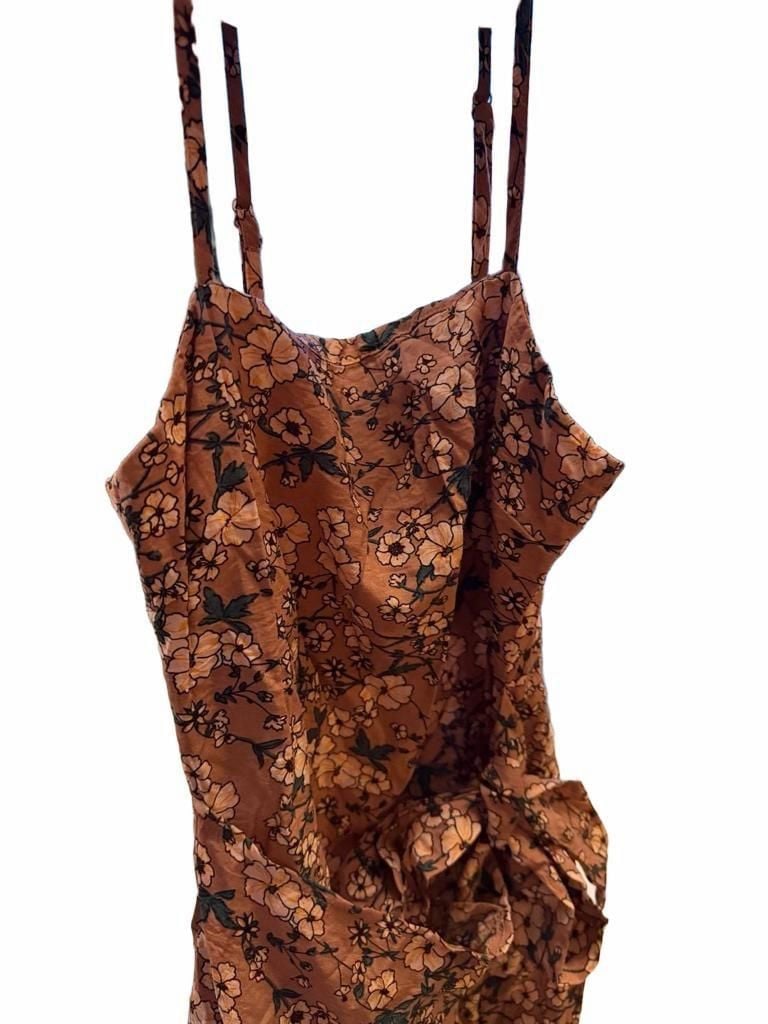 Princess Polly Pink Floral Tie-Front Mini Dress Size US 2 5