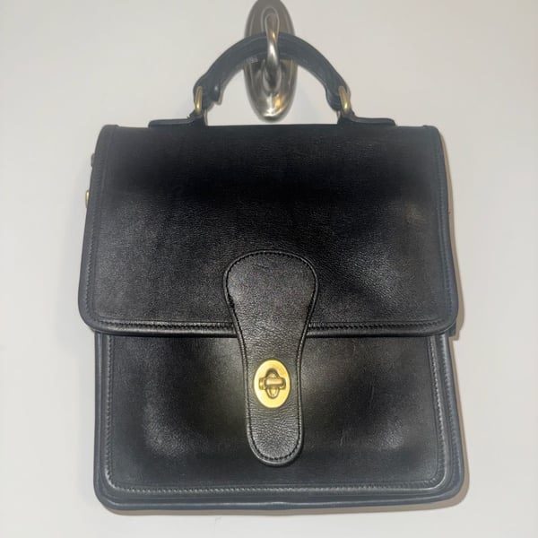 Vintage Coach Black Station Bag Satchel Shoulder Cross-body 5130