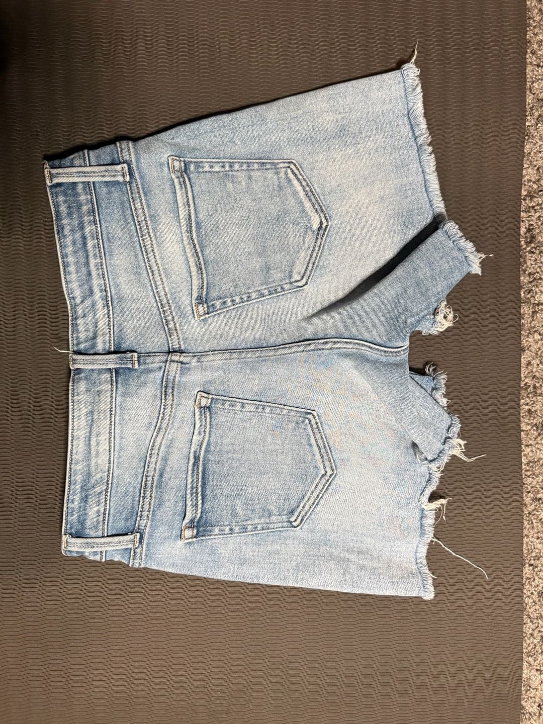 Flying Monkey Light Wash Distressed Raw Hem Denim Shorts Size 30 3