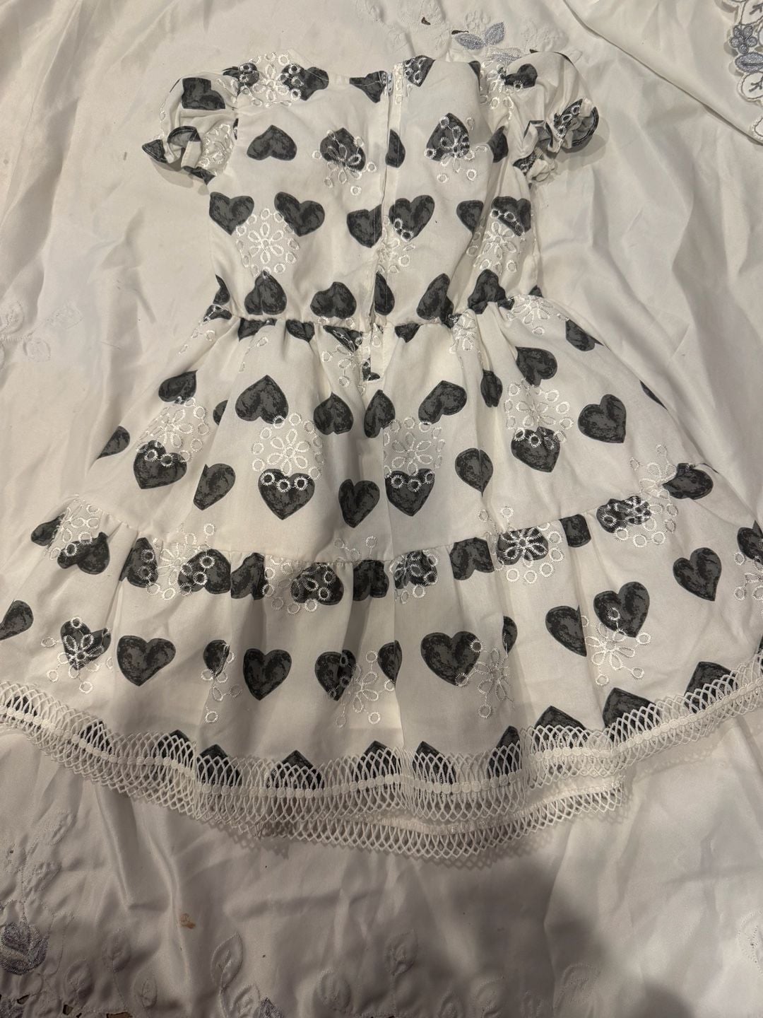 Nannette Heart Print Girls Lined Dress 6