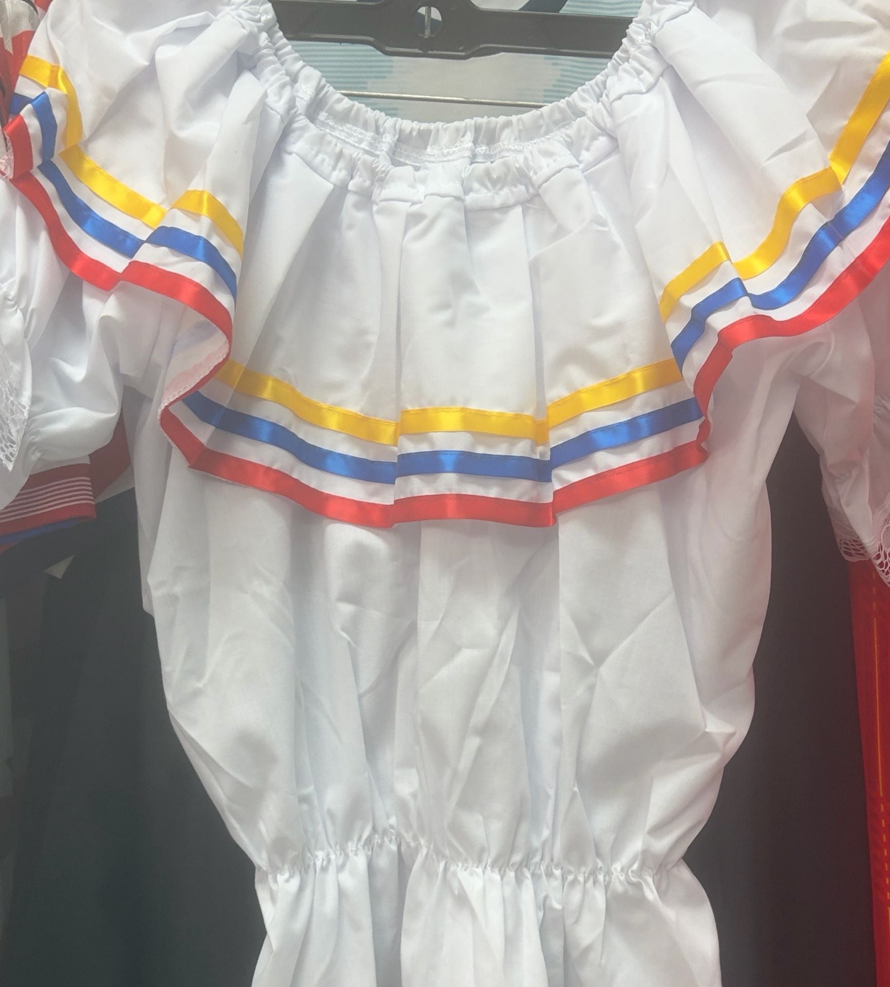 Traditional Colombian Venezuelan and Ecuadorian Folklorico Dress with Ribbons 11