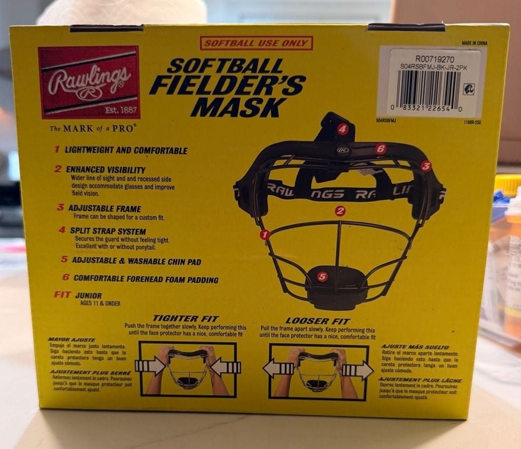 Rawlings Softball Fielder's Mask Ages 11 & under 3