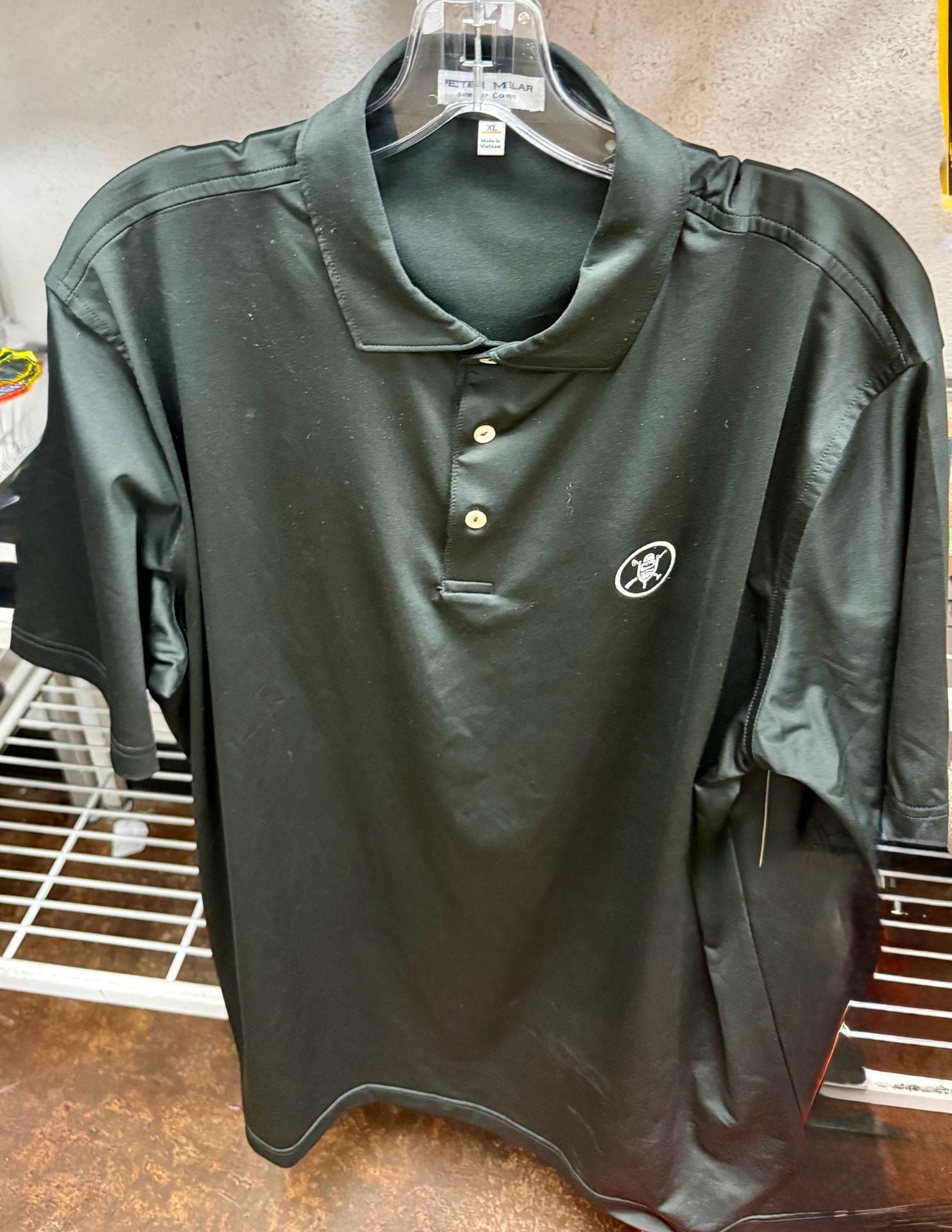 Peter Millar Summer Comfort Black Golf Polo Shirt, XL 2