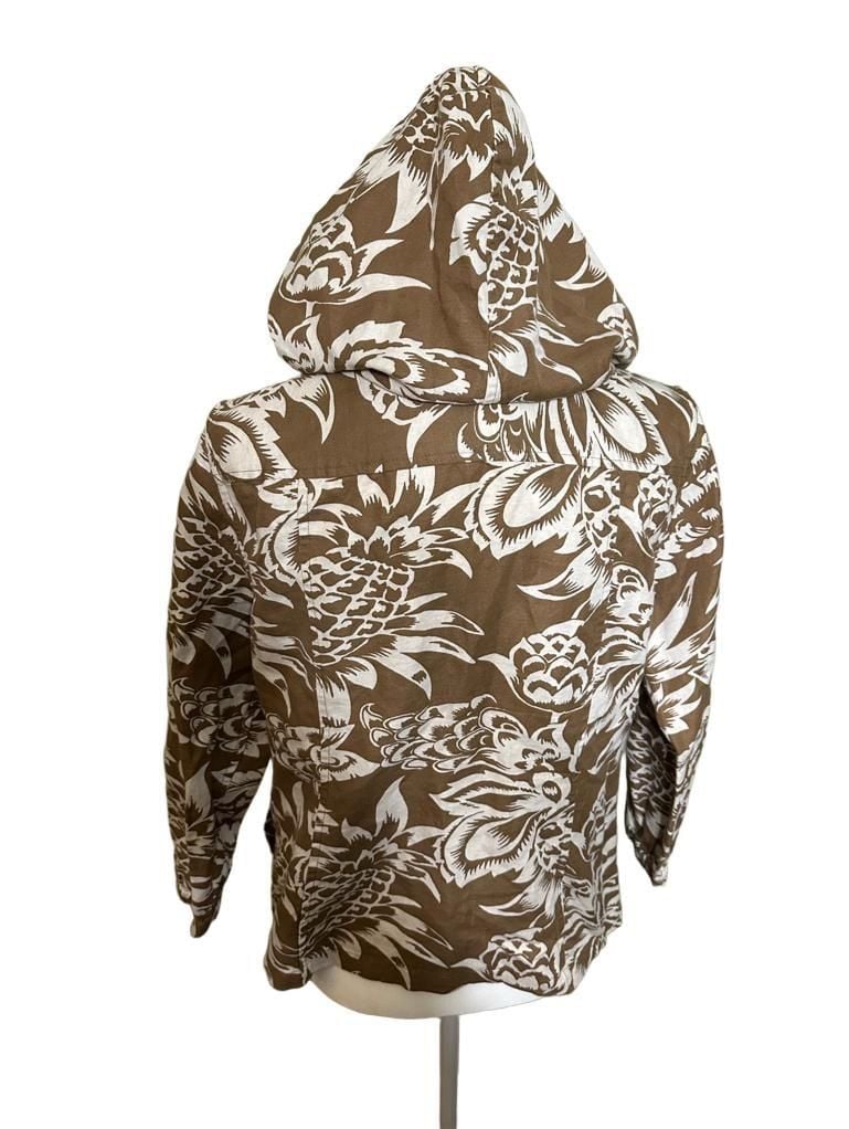 Pre loved Tommy Bahama Brown Hawaiian Tropical zip up women’s medium 3