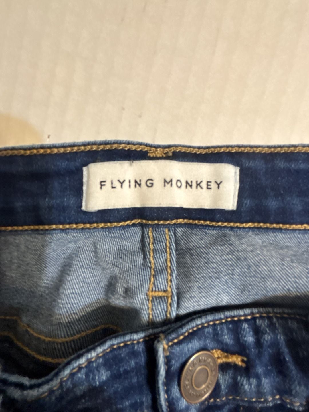 Flying Monkey Dark Wash Skinny Jeans with Frayed Hem Style Y2296 3