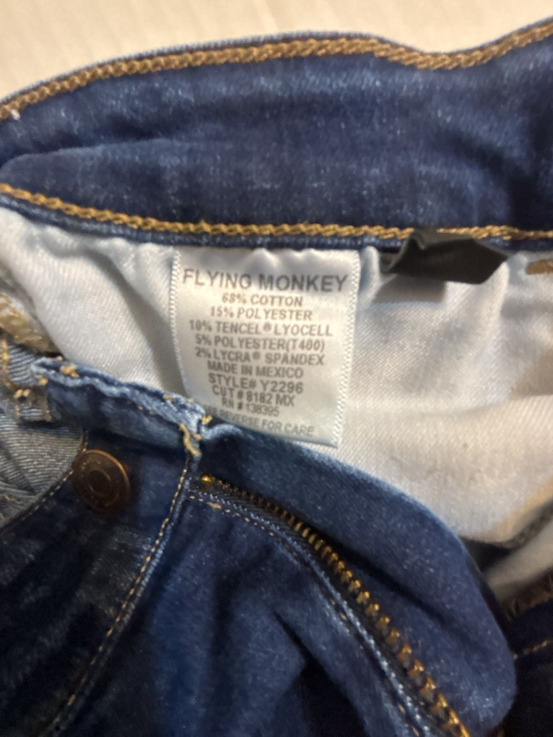 Flying Monkey Dark Wash Skinny Jeans with Frayed Hem Style Y2296 4
