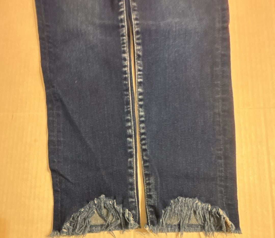 Flying Monkey Dark Wash Skinny Jeans with Frayed Hem Style Y2296 6